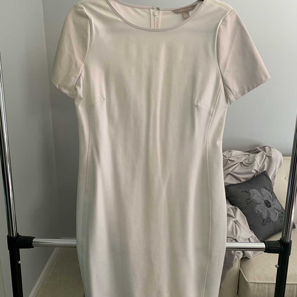 Leather detail dress